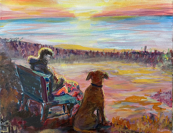Ellen Riley Loyal Companion Acrylic on Canvas
