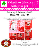 Valentine's Day 2016 dog photos at Pet Stuff in Minnetonka, Minnesota