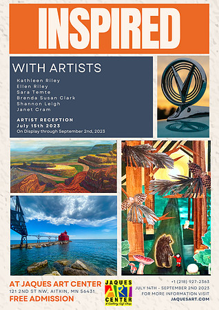 INSPIRED Orange Blue Art Exhibition Flyer