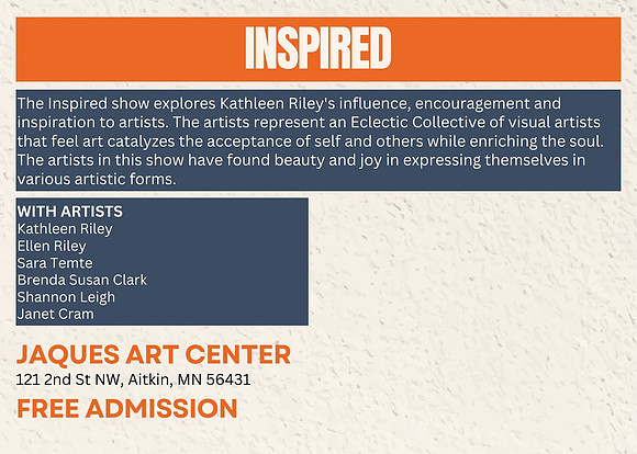 INSPIRED Post Card Orange Blue Art Exhibition  (7 × 5 in) (1)
