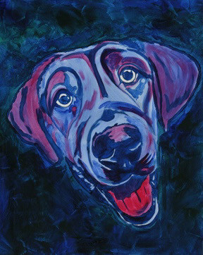 Phantom the Labrador - Acrylic on Canvas 16x20 Kathleen Riley
