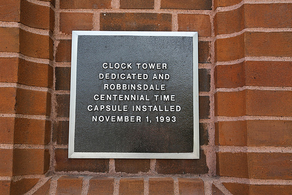 Robbinsdale Minnesota Clock Tower Plaque