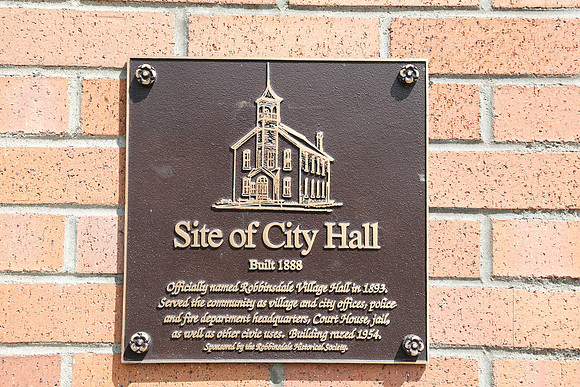 City Hall Site plaque Robbinsdale Minnesota