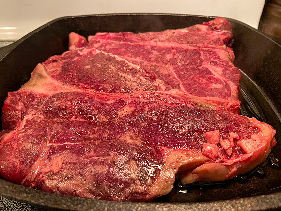 Beef in a cast iron pan IMG_6422