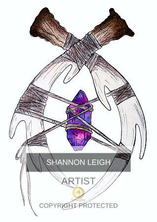 Crystal Antlers Shannon Leigh 9x12 Watercolor and Ink