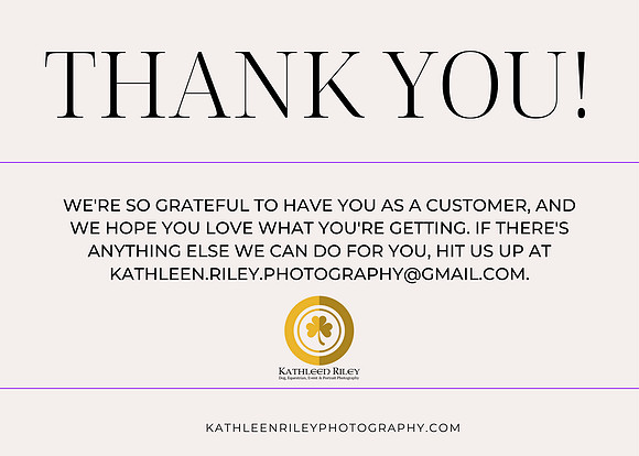 Cream Minimal Thank You Card